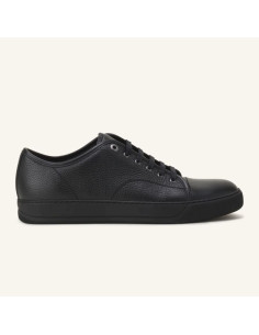 Sneakers DBB1 En Cuir Grainé Et Nappa Noir Homme Lanvin présentées portées de face｜Magasin Homme Toulouse