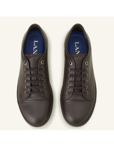 Sneakers DBB1 En Cuir Grainé Et Nappa Chocolat Homme Lanvin présentées portées de haut｜Magasin Homme Toulouse