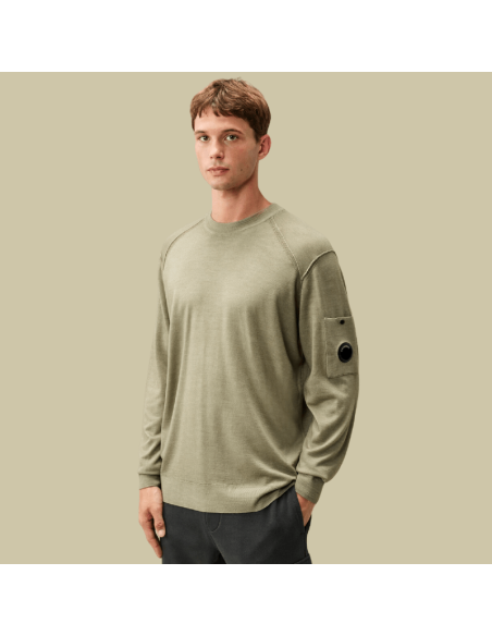 C.P. Company - Pull En Laine Mérinos Fallen Rock Beige Homme