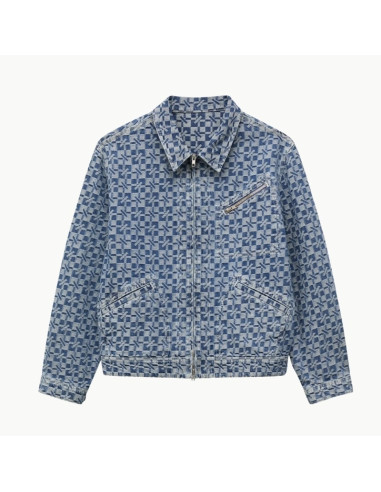 Veste 'Kenzogram' En Denim Japonais Blue Denim Homme Kenzo présentée de face|Magasin Homme Toulouse Veste 'Kenzogram' En Denim Japonais Blue Denim Homme Kenzo présentée de face|Magasin Homme Toulouse