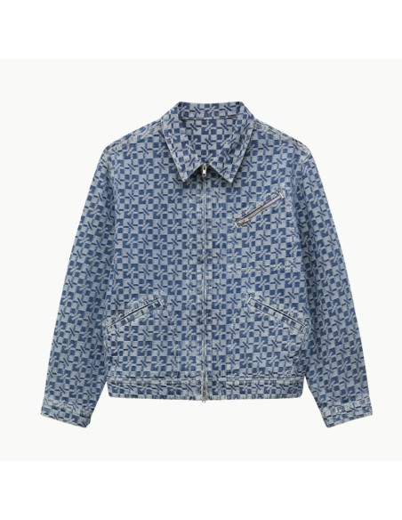 Veste 'Kenzogram' En Denim Japonais Blue Denim Homme Kenzo présentée de face｜Magasin Homme Toulouse