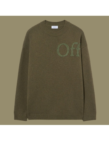 Pull Bookish En Maille À Col Rond Kaki Homme présenté de face|Magasin Homme Toulouse Pull Bookish En Maille À Col Rond Kaki Homme présenté de face|Magasin Homme Toulouse