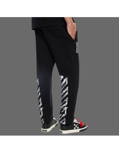 Pantalon De Survêtement Motion Arrow Noir Homme Off-White présenté de profil｜Magasin Homme Toulouse