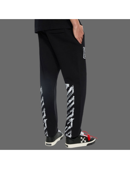 Pantalon De Survêtement Motion Arrow Noir Homme Off-White présenté de profil｜Magasin Homme Toulouse