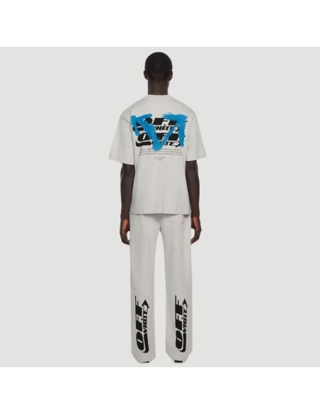 T-Shirt Half Gris Homme Off-White présenté porté de dos｜Magasin Homme Toulouse