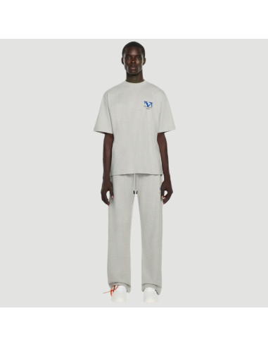 T-Shirt Half Gris Homme Off-White présenté porté de face｜Magasin Homme Toulouse