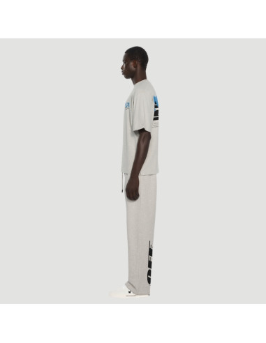 T-Shirt Half Gris Homme Off-White présenté porté de profil｜Magasin Homme Toulouse
