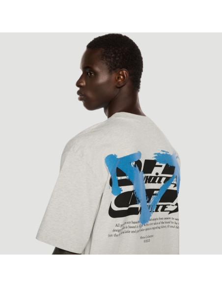 T-Shirt Half Gris Homme Off-White présenté de profil｜Magasin Homme Toulouse