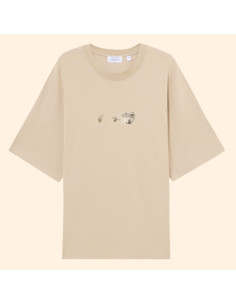 T-Shirt Arrow Beige Homme Off-White présenté de face｜Magasin Homme Toulouse