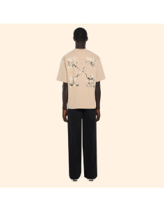 T-Shirt Arrow Beige Homme Off-White présenté de face｜Magasin Homme Toulouse 2
