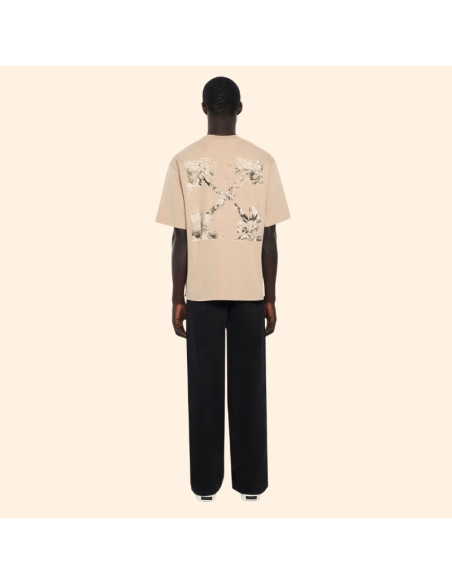 T-Shirt Arrow Beige Homme Off-White présenté porté de dos｜Magasin Homme Toulouse