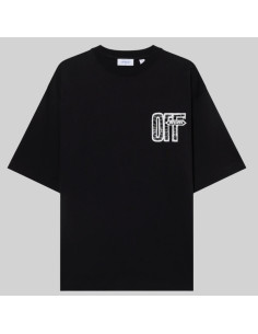 T-Shirt Motion Arrow Noir Homme Off-White présenté de face｜Magasin Homme Toulouse