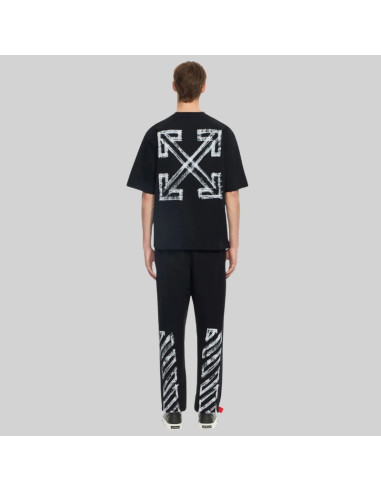 T-Shirt Motion Arrow Noir Homme Off-White présenté porté de dos｜Magasin Homme Toulouse