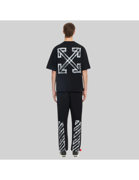 T-Shirt Motion Arrow Noir Homme Off-White présenté porté de dos｜Magasin Homme Toulouse