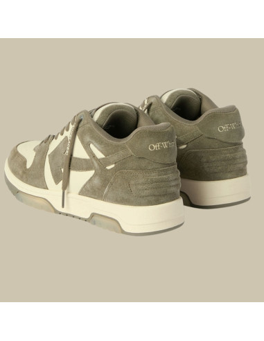 Baskets Out Of Office Crème Vert Militaire Homme Off-White présentée de côté de derrière|Magasin Homme Toulouse Baskets Out Of Office Crème Vert Militaire Homme Off-White présentée de côté de derrière|Magasin Homme Toulouse