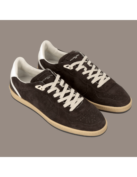 Sneaker Pgal Low Brun Homme Philippe Model présentée sur le côté de face｜Magasin Homme Toulouse