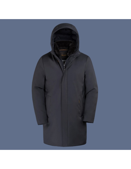 Parka Reis-Ads Bleu Marine Foncé Homme Moorer présentée de face｜Magasin Homme Toulouse