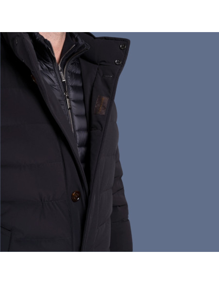 Ralli-Ads Bleu Marine Homme Moorer présentée portée de face zoomée｜Magasin Homme Toulouse