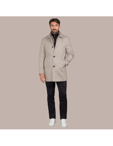 Monferrato-LP Taupe Homme Moorer présentée portée de face|Magasin Homme Toulouse Monferrato-LP Taupe Homme Moorer présentée portée de face|Magasin Homme Toulouse