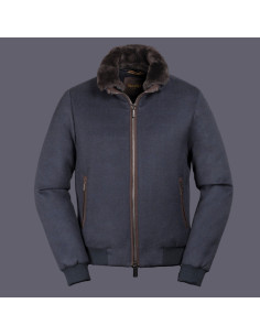 Bellati-LS9 Bleu Gris Homme Moorer présentée de face｜Magasin Homme Toulouse