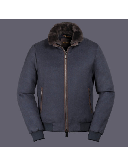 Bellati-LS9 Bleu Gris Homme Moorer présentée de face｜Magasin Homme Toulouse