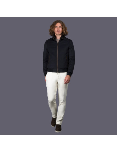 Bellati-LS9 Bleu Gris Homme Moorer présentée portée de face|Magasin Homme Toulouse Bellati-LS9 Bleu Gris Homme Moorer présentée portée de face|Magasin Homme Toulouse