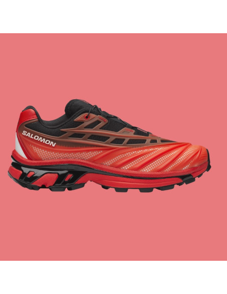 XT-EVO Noir Rouge Flamboyant Homme Salomon présentée sur le côté｜Magasin Homme Toulouse