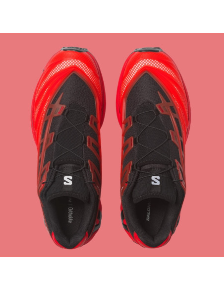 XT-EVO Noir Rouge Flamboyant Homme Salomon présentée du dessus｜Magasin Homme Toulouse