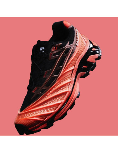 XT-EVO Noir Rouge Flamboyant Homme Salomon présentée sur le côté zoomée|Magasin Homme Toulouse XT-EVO Noir Rouge Flamboyant Homme Salomon présentée sur le côté zoomée|Magasin Homme Toulouse