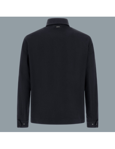 Surchemise Laine Cachemire Bleu Marine Herno présentée de dos|Magasin Homme Toulouse Surchemise Laine Cachemire Bleu Marine Herno présentée de dos|Magasin Homme Toulouse