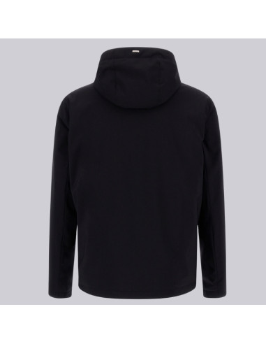 Blouson Twill Stretch Noir Homme Herno présenté de dos｜Magasin Homme Toulouse
