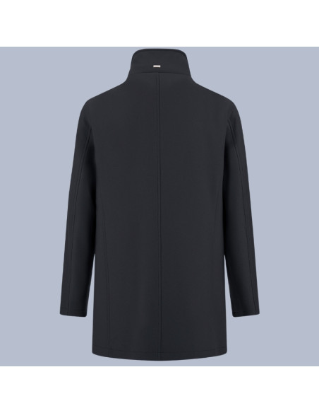 Manteau Col Éco-Fourrure Bleu Marine Homme Herno présenté de dos｜Magasin Homme Toulouse