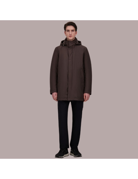 New Business Marron Foncé Homme Herno présenté porté de face｜Magasin Homme Toulouse
