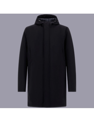 Parka Imperméable à Capuche Bleu Homme Herno présentée de face|Magasin Homme Toulouse Parka Imperméable à Capuche Bleu Homme Herno présentée de face|Magasin Homme Toulouse