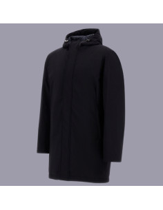 Parka Imperméable à Capuche Bleu Homme Herno présentée de face｜Magasin Homme Toulouse 2