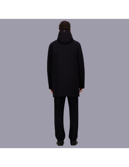 Parka Imperméable à Capuche Bleu Homme Herno présentée portée de dos｜Magasin Homme Toulouse