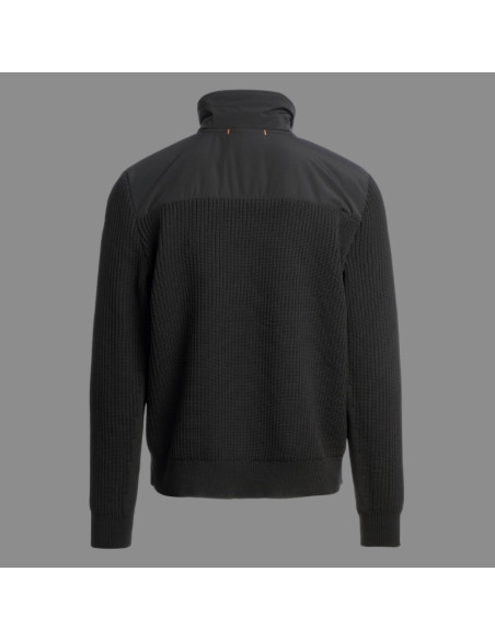 Cardigan Steel River Noir Homme Parajumpers présenté de dos｜Magasin Homme Toulouse