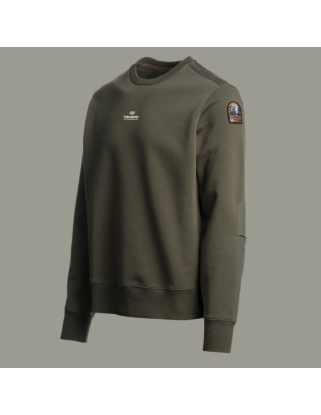 Sweat-Shirt Fergus Vert Homme Parajumpers présenté de profil｜Magasin Homme Toulouse